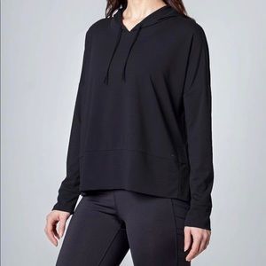Mondetta-WOMEN'S OTTOMAN PULLOVER HOODIE - BLACK